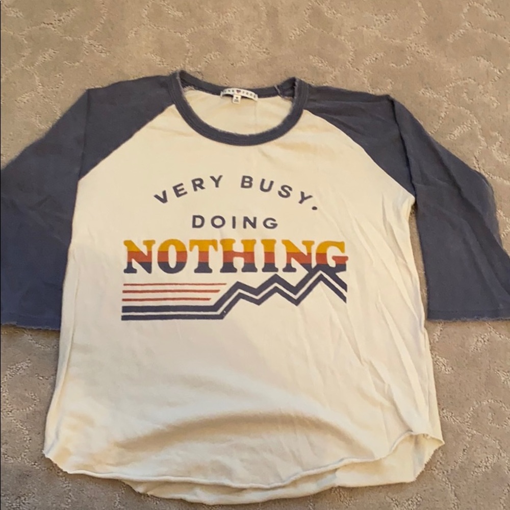 Junk Food Clothing 3/4 sleeve distressed shirt
